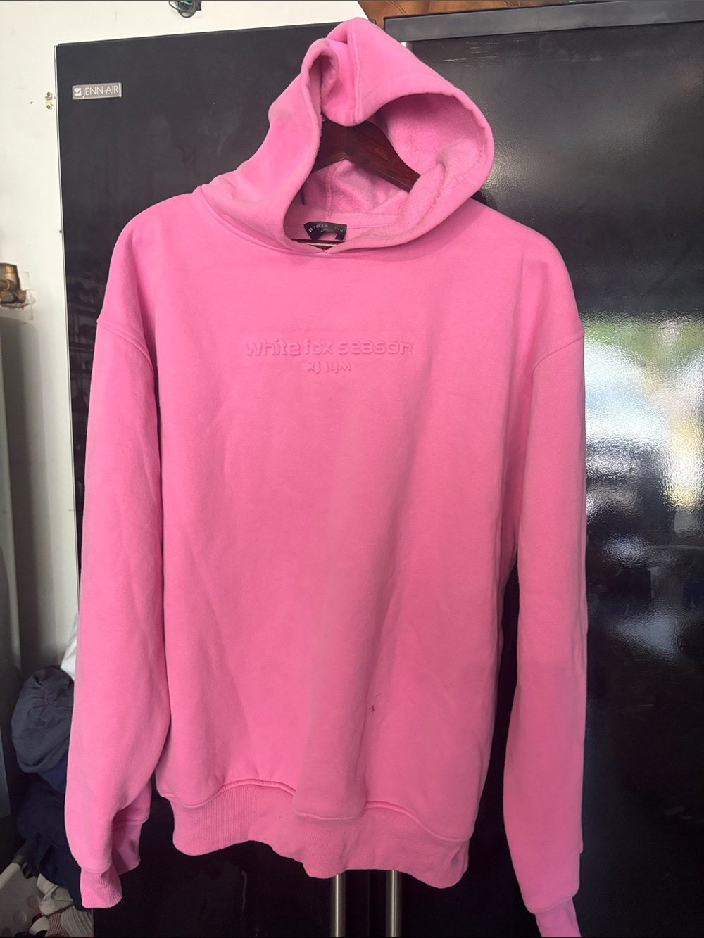 White Fox Boutique Pink Embroidered Hoodie